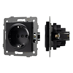Механизм электрической розетки SCT-MEU1-PL-BK-V (250V, 16A) (Arlight, -)