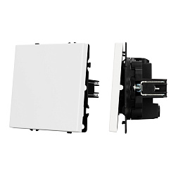 ARL NOBE Выключатель перекрёстный 1 кл софт-тач белый кварц SWT-MKX1-SFPL-WH (250V, 10A) (Arlight, -)