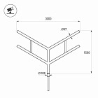 Кронштейн OXOR-SY4-3000x108-L1500 BLACK (Arlight, Сталь) Lednikoff