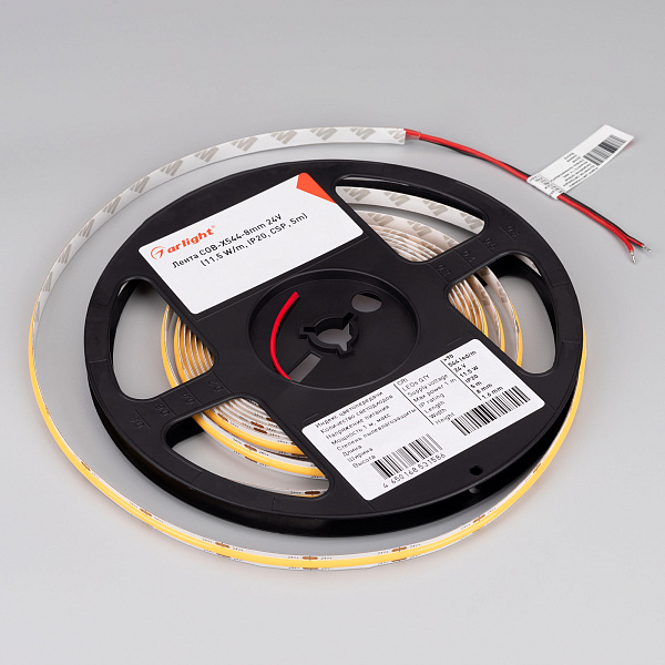 Светодиодная лента COB-X544-8mm 24V Warm3000 (11.5 W/m, IP20, CSP, 5m) (Arlight, -) Lednikoff