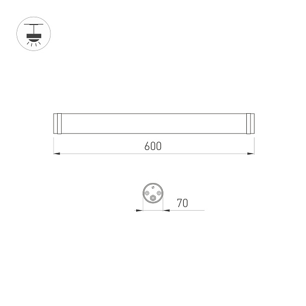 Светильник ALT-TUBU-L600-18W Day4000 (WH, 140x110 deg, 230V) (Arlight, IP66 Пластик, 5 лет) Lednikoff