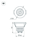 Светодиодный светильник LTM-R50WH 5W Warm White 25deg (Arlight, IP40 Металл, 3 года) Lednikoff