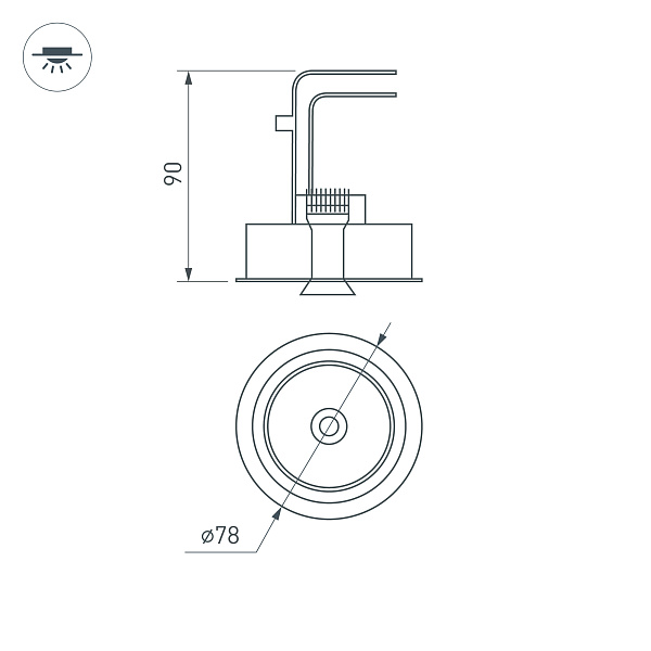 Светильник CL-SIMPLE-R78-9W Warm3000 (BK, 45 deg) (Arlight, IP20 Металл, 3 года) Lednikoff