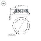 Светодиодный светильник LTD-220WH-FROST-30W White 110deg (Arlight, IP44 Металл, 3 года) Lednikoff