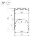 Профиль LINE-S-5075-2500 ANOD (Arlight, Алюминий) Lednikoff