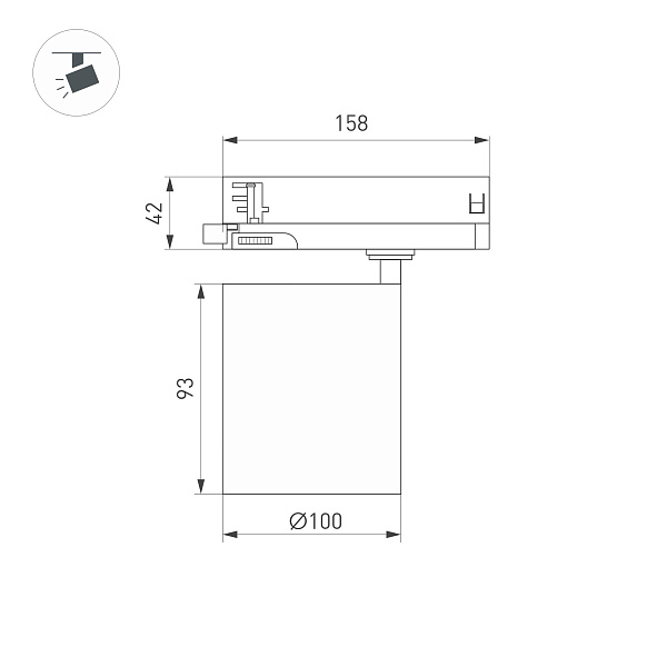 Светильник LGD-DYKE-4TR-R100-36W Day4000 (WH, 38 deg, 230V) (Arlight, IP20 Металл, 5 лет)