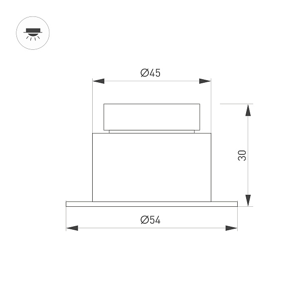 Светильник MS-GLORY-BUILT-R54-5W Day4000 (WH, 60 deg, 230V) (Arlight, IP54 Металл, 5 лет) Lednikoff