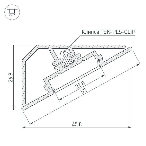 Профиль KLUS-LOCK-FM-BASE-2000 ANOD (Arlight, Алюминий) Lednikoff