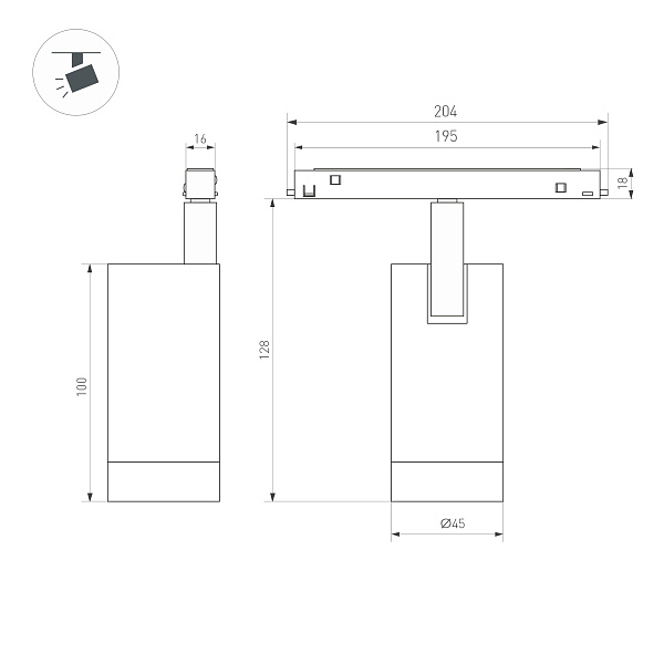 Светильник MAG-ORIENT-SPOT-R45-12W Day4000-MIX (BK, 24 deg, 48V, DALI) (Arlight, IP20 Металл, 5 лет) Lednikoff