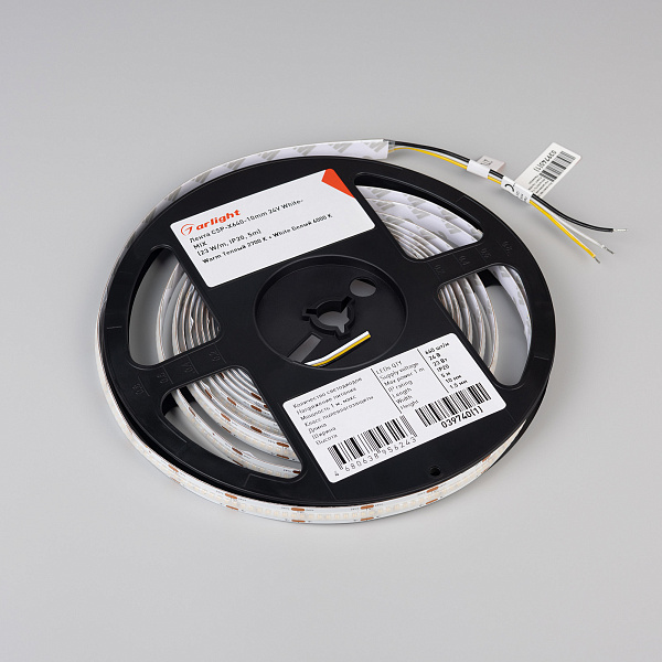 Светодиодная лента CSP-X640-10mm 24V White-MIX (23 W/m, IP20, 5m) (Arlight, Изменяемая ЦТ) Lednikoff