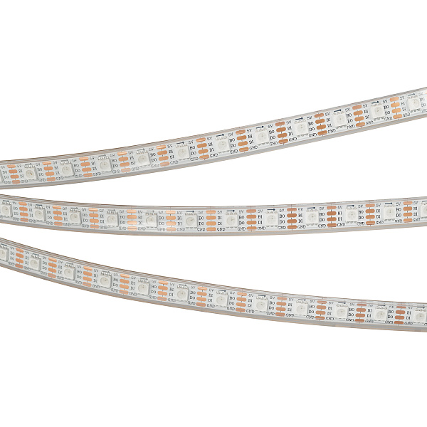 Светодиодная лента герметичная SPI-P-B60-12mm 5V RGB-PX1-BPT (12 W/m, IP66, 5060, 5m) (Arlight, бегущий огонь) Lednikoff