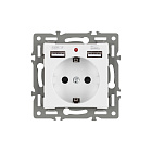 Механизм розетки с USB зарядкой SCT-MUAA-PL-WH (250V, 16A) (Arlight, -) Lednikoff