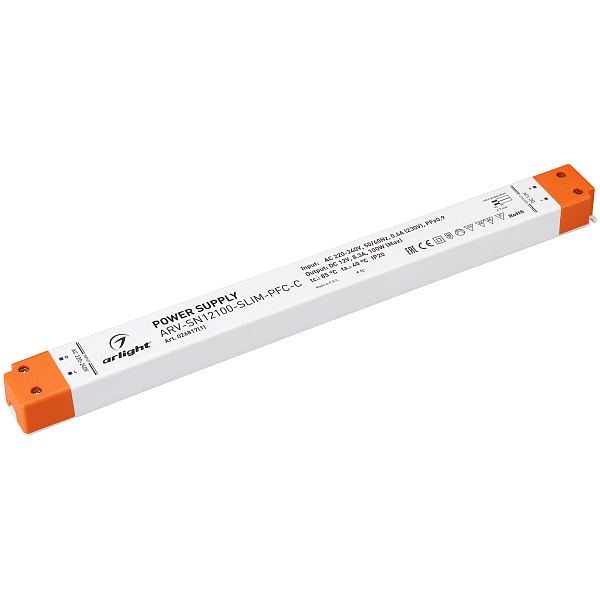 Блок питания ARV-SN12100-SLIM-PFC-C (12V, 8.3A, 100W) (Arlight, IP20 Пластик, 3 года) Lednikoff