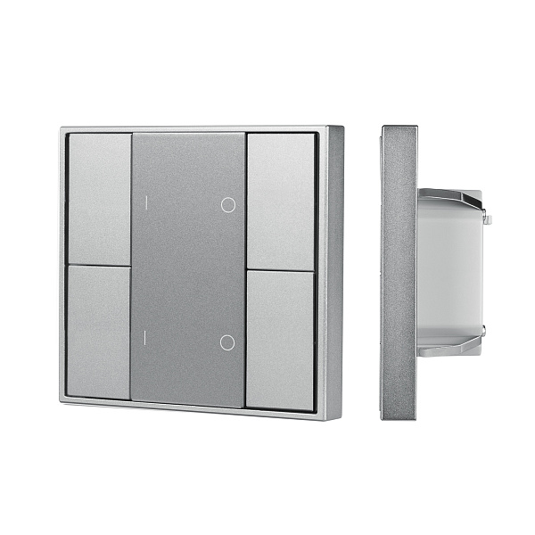 INTELLIGENT ARLIGHT Кнопочная панель DALI-201-23-2G-DIM-DT6-IN Silver (BUS, Frame) (IARL, IP20 Металл, 3 года) Lednikoff