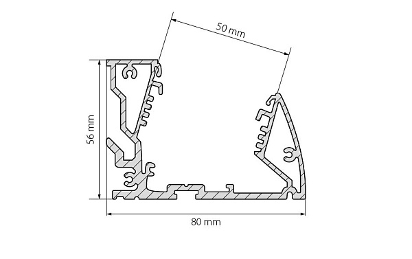 Профиль SHELF-MULTI-2000 ANOD (ANR, Алюминий) Lednikoff
