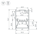 Профиль LINE-5075-HONEYCOMB-2000 BLACK (Arlight, Алюминий) Lednikoff