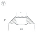 Профиль с экраном ALU-CORNER-2000 ANOD+FROST (Arlight, Алюминий) Lednikoff