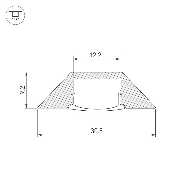 Профиль с экраном ALU-CORNER-2000 ANOD+FROST (Arlight, Алюминий) Lednikoff