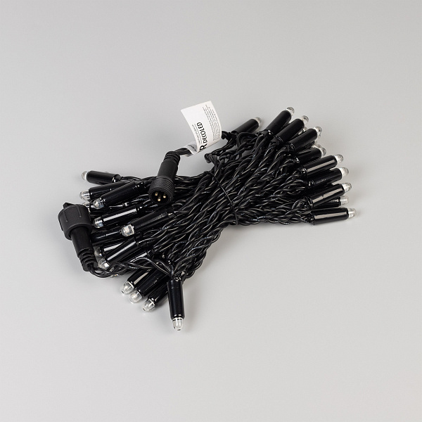 Светодиодная гирлянда ARD-STRING-CLASSIC-6000-BLACK-40LED-LIVE RGB-SPI (12V, 26W) (Ardecoled, IP65) Lednikoff