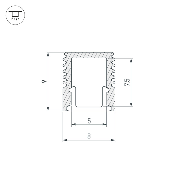 Профиль SL-MINI-8-2000 WHITE (Arlight, Алюминий) Lednikoff