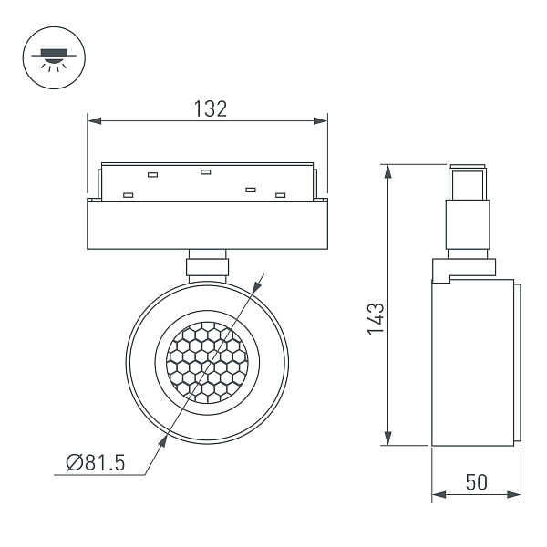 Светильник MAG-ORIENT-POINT-R80-12W Day4000 (BK, 18 deg, 48V) (Arlight, IP20 Металл, 5 лет)