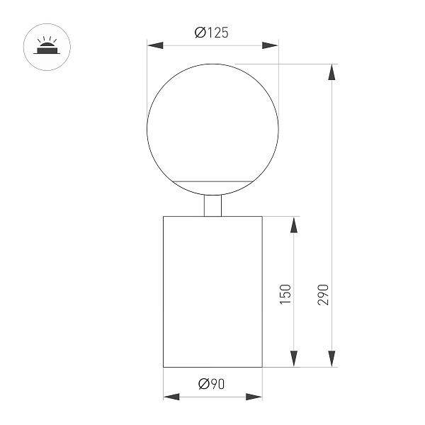 Светильник SP-ORNELLA-TAB-L290-R125-6W Warm3200-MIX (BR, 300 deg, 230V, TOUCH-DIMM) (Arlight, IP20 Металл, 3 года)