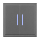 Механизм выключателя двухклавишный непроходной LED SWT-NOBE-MK02-SFPL-L-GR (230V, 10A) (Arlight, Серый базальт) Lednikoff