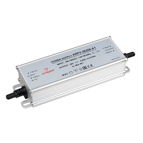 Блок питания ARPV-36200-A1 (36V, 5.55A, 200W) (Arlight, IP67 Металл, 3 года) Lednikoff