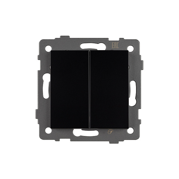 Механизм выключателя двухклавишный проходной SWT-MKP2-PL-BK-V (250V, 10A) (Arlight, -) Lednikoff