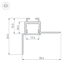 Профиль ARH-CEIL-S16-FANTOM-EDGE-2000 ANOD (Arlight, Алюминий) Lednikoff