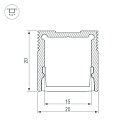 Профиль SL-SLIM20-H20-2000 ANOD (Arlight, Алюминий) Lednikoff