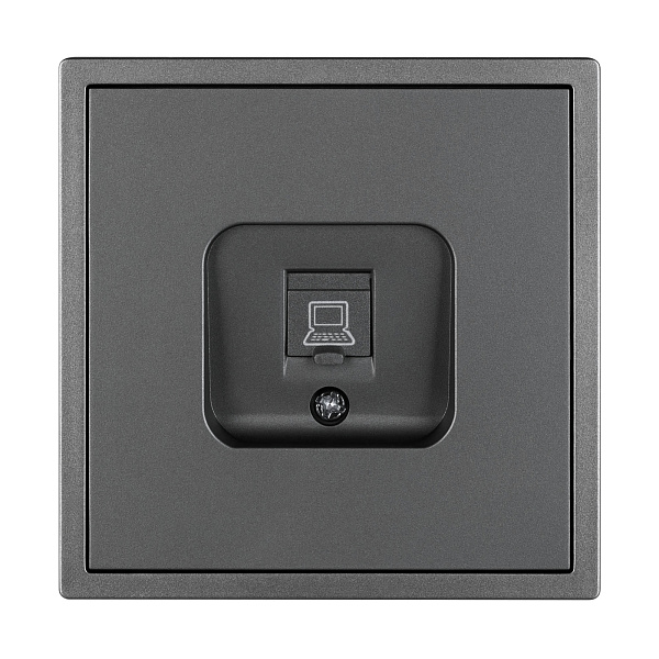 Механизм компьютерной розетки SCT-TENDO-MPC1-SFPL-GR (RJ-45, CAT6) (Arlight, Матовый графитовый) Lednikoff
