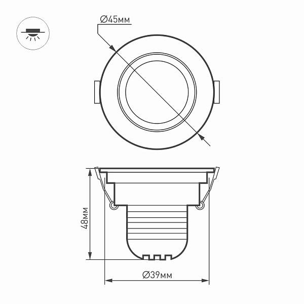 Светодиодный светильник LTM-R45WH 3W Day White 30deg (Arlight, IP40 Металл, 3 года) Lednikoff
