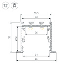 Профиль LINIA49-F-М-2500 BLACK (Arlight, Алюминий) Lednikoff