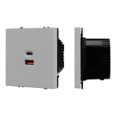 ARL NOBE USB Розетка тип A+C софт-тач никель SCT-MUAC-SFPL-FC-IS (65W, QC3) (Arlight, -)