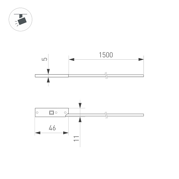 Коннектор питания MAG-MICROCOSM-CON-POWER-1500 (BK) (Arlight, IP20 Пластик)
