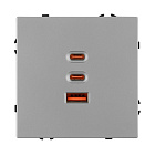 ARL NOBE USB Розетка тип А+С+С софт-тач никель SCT-MUACC-SFPL-FC-IS (65W, QC3) (Arlight, -) Lednikoff