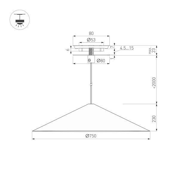 Светильник SP-MAKOTO-R750-14W Warm3000 (BK, 36 deg, 230V, TRIAC) (Arlight, IP20 Металл, 3 года) Lednikoff
