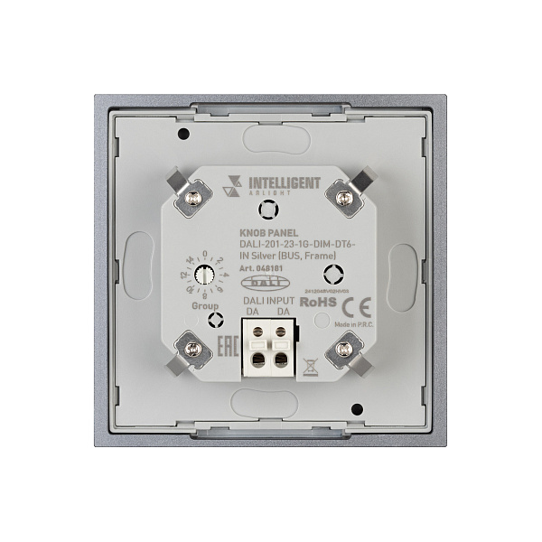 INTELLIGENT ARLIGHT Кнопочная панель DALI-201-23-1G-DIM-DT6-IN Silver (BUS, Frame) (IARL, IP20 Металл, 3 года) Lednikoff