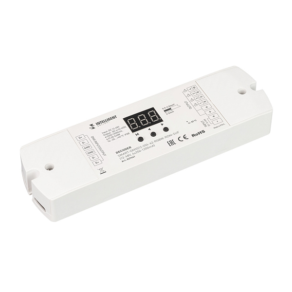 INTELLIGENT ARLIGHT Декодер SMART-DMX512-204-62-RGBW-RDM-SUF (12-48V, 4x350-1200mA) (IARL, IP20 Пластик, 5 лет) Lednikoff