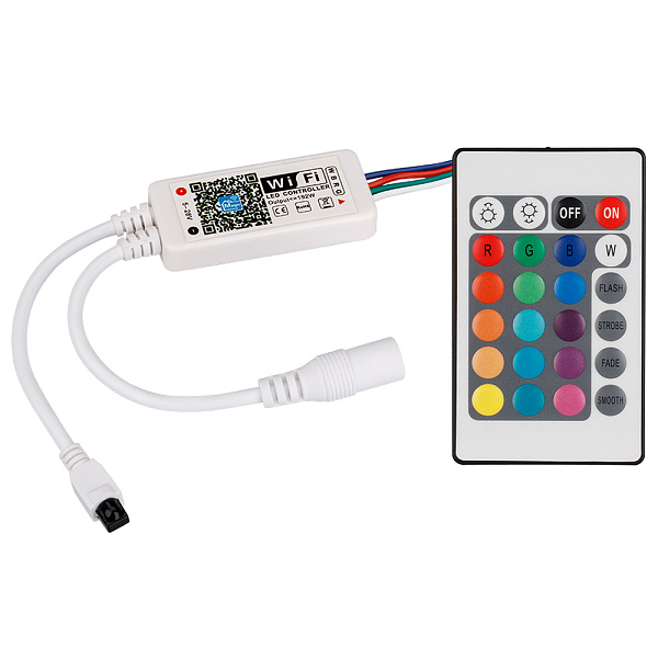 Контроллер LN-WIFI-IR24B-2 (12V, 96W, ПДУ 24кн, RGBW) (arlight, Пластик)