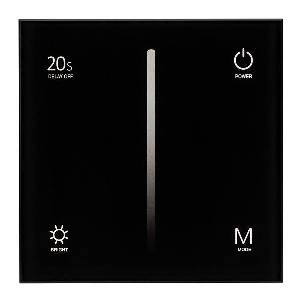 Панель SMART-P6-DIM-G-IN Black (12-24V, 4x3A, Sens, 2.4G) (Arlight, IP20 Пластик, 5 лет) Lednikoff