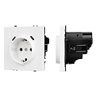 ARL NOBE Розетка зк со шторками с USB тип C+С софт-тач белый кварц SCT-MUCC-SFPL-WH (250V, 16A) (Arlight, -) Lednikoff