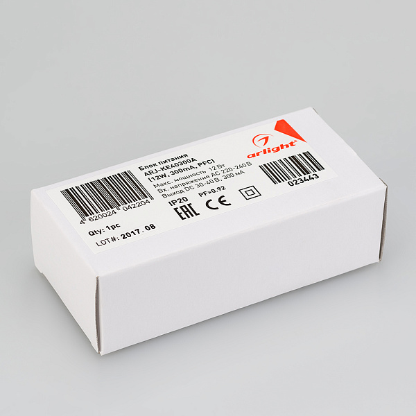 Блок питания ARJ-KE40300A (12W, 300mA, PFC) (Arlight, IP20 Пластик, 5 лет) Lednikoff