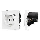 Механизм розетки с USB зарядкой SCT-TENDO-MUAC-PL-WH (230V, 16A) (Arlight, Белый)