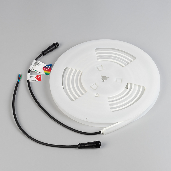 Светодиодная лента герметичная WAVE-TOP-PU-H120-10x10mm 24V RGB (10 W/m, IP68, 3m, wire x1) (Arlight, Вывод боковой, 3 года)