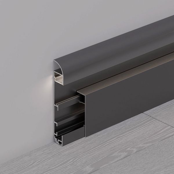 Профиль PLINTUS-H80-2000 BLACK (Arlight, Алюминий) Lednikoff