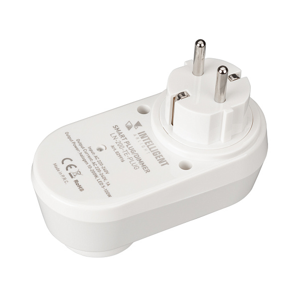 INTELLIGENT ARLIGHT Смарт-розетка LN-200-TE-PLUG (230V, 1A) (IARL, IP20 Пластик, 3 года) Lednikoff