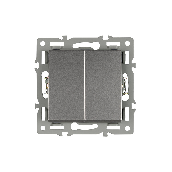 Механизм выключателя двухклавишный проходной SWT-MKP2-PL-GR (250V, 16A) (Arlight, -) Lednikoff