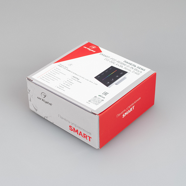 Панель SMART-P22-RGBW-G-IN Black (12-24V, 4x3A, Sens, 2.4G) (Arlight, IP20 Пластик, 5 лет) Lednikoff